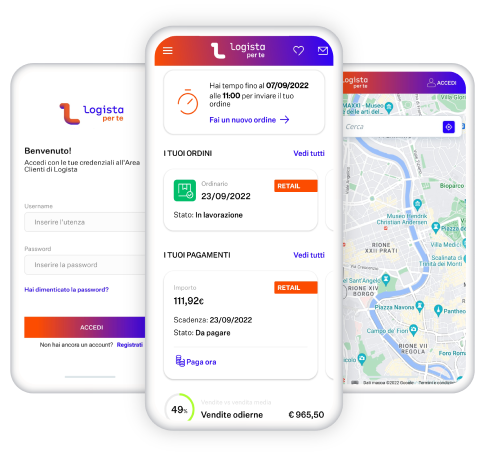 App Logista mockup su smartphone